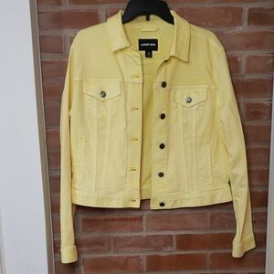 Lands' End Women's Pale Yellow Jean Jacket